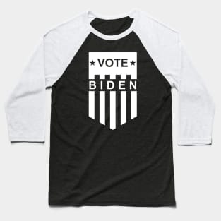 Vote Biden American Flag Shield - Black and White Baseball T-Shirt